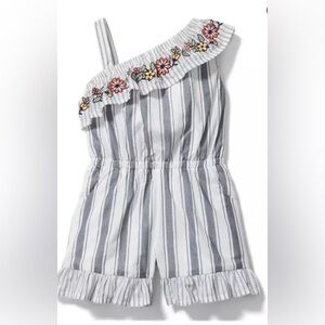 Janie and Jack Striped Embroidered Romper size 12